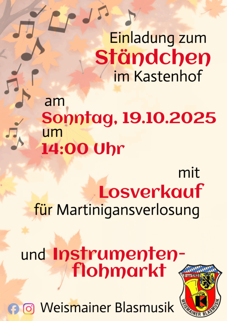 Herbstständchen im Kastenhof am 19.10.2025 14:00 Uhr