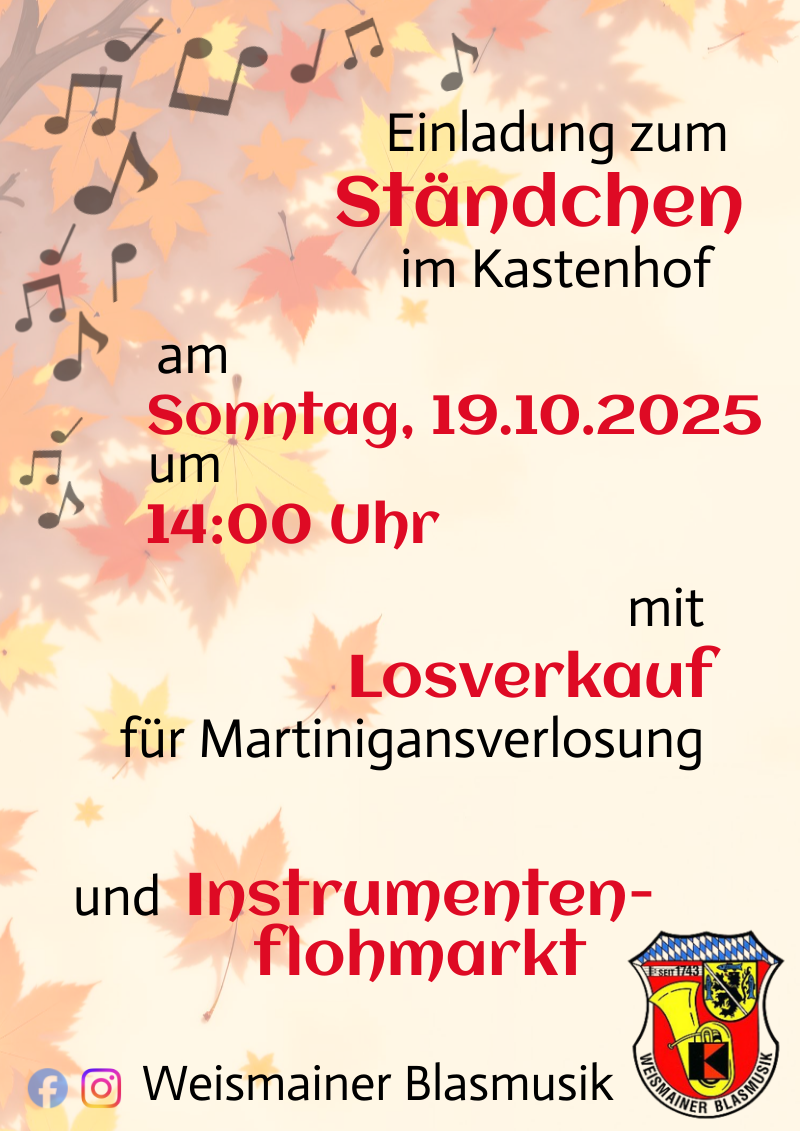 Herbstständchen im Kastenhof am 19.10.2025 14:00 Uhr