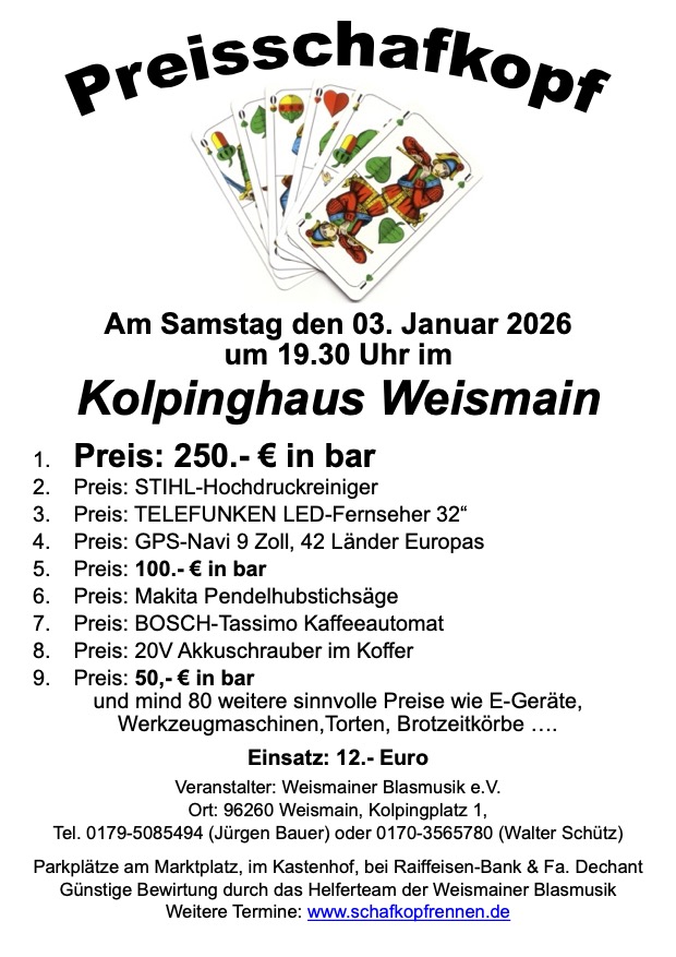 Preisschafkopf am 03.01.2026